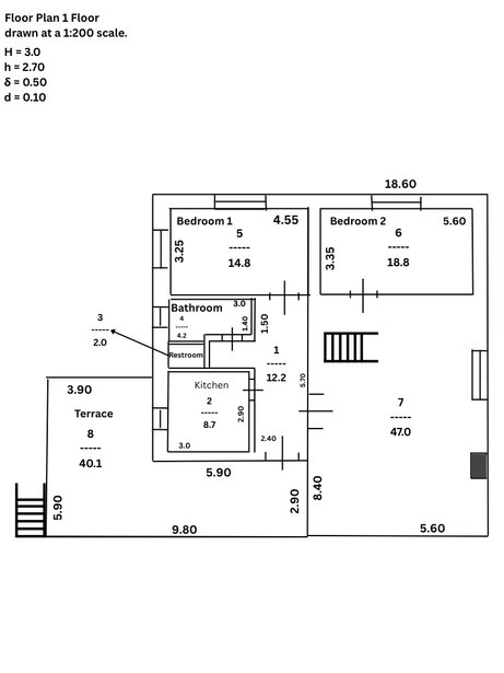 Floor plan of the main residential floor