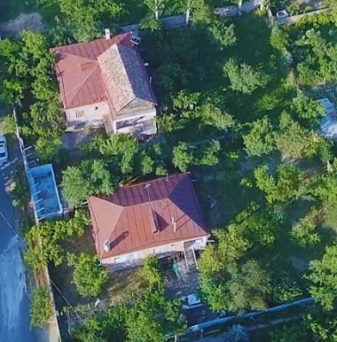 Aerial view of the former pool area along the cadastral boundary